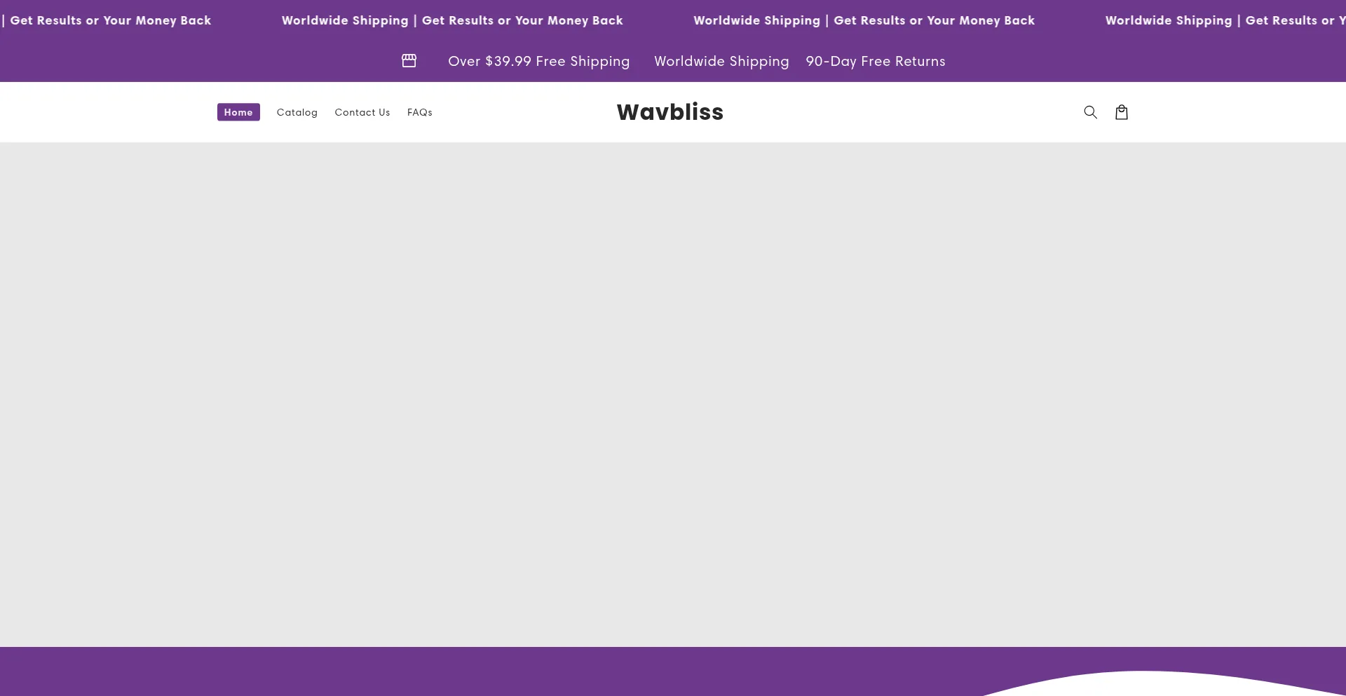 Website screenshot of Wavbliss.com