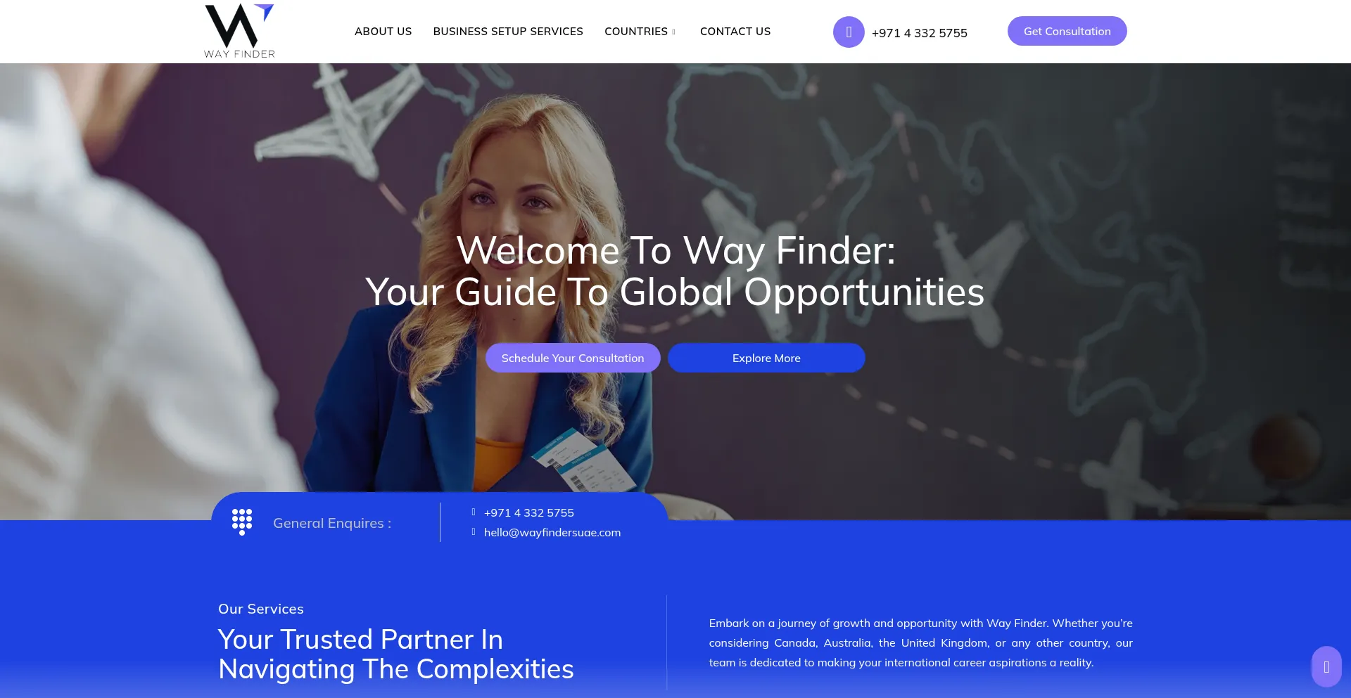 Website screenshot of Wayfindersuae.com