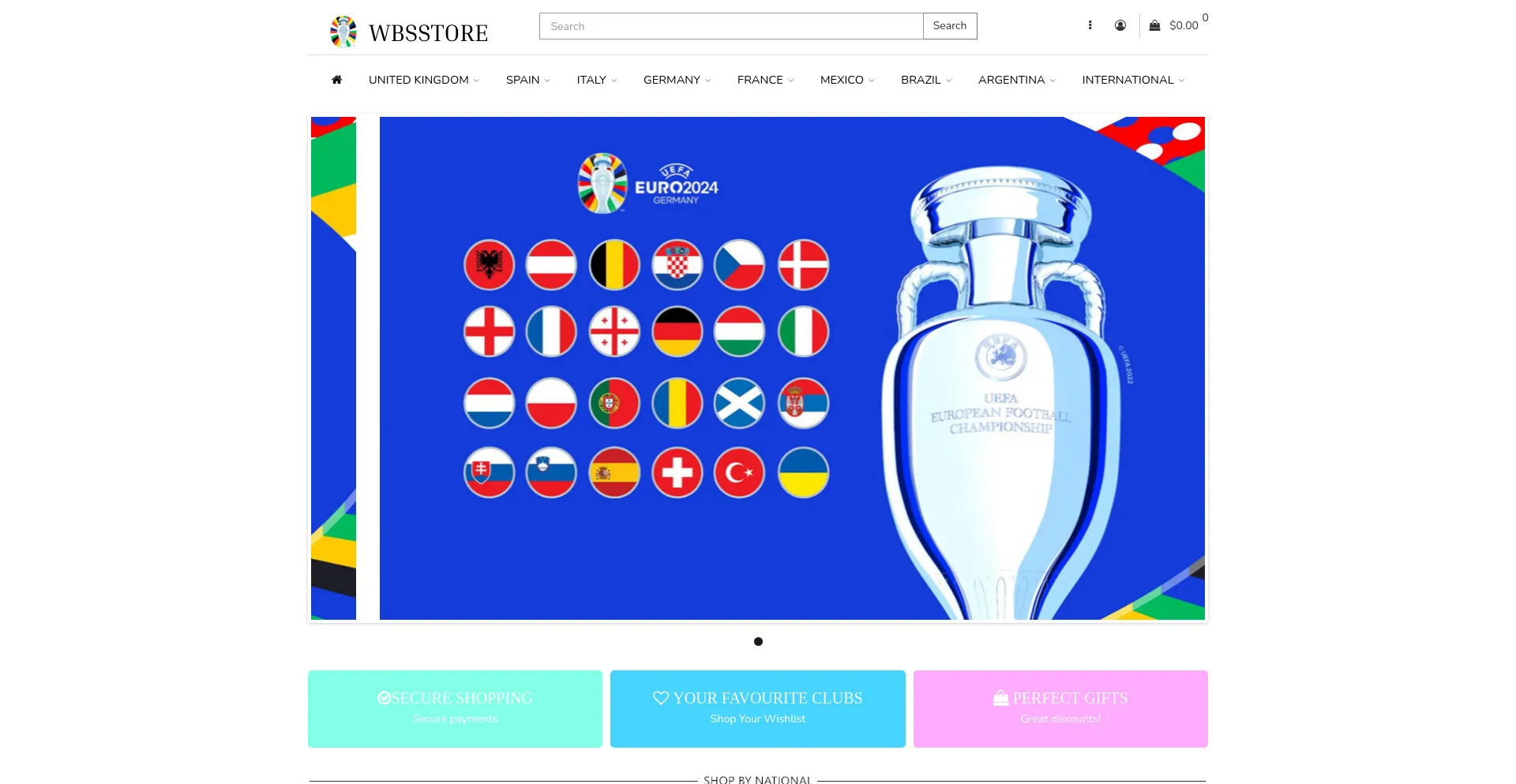 Website screenshot of Wbsstore.com