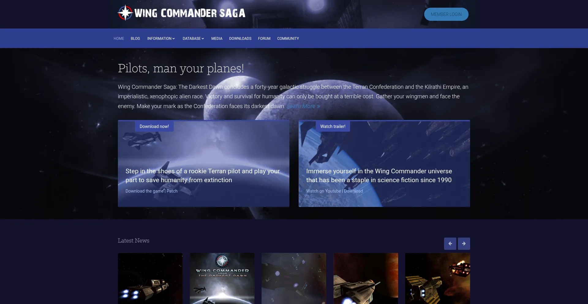 Website screenshot of Wcsaga.com