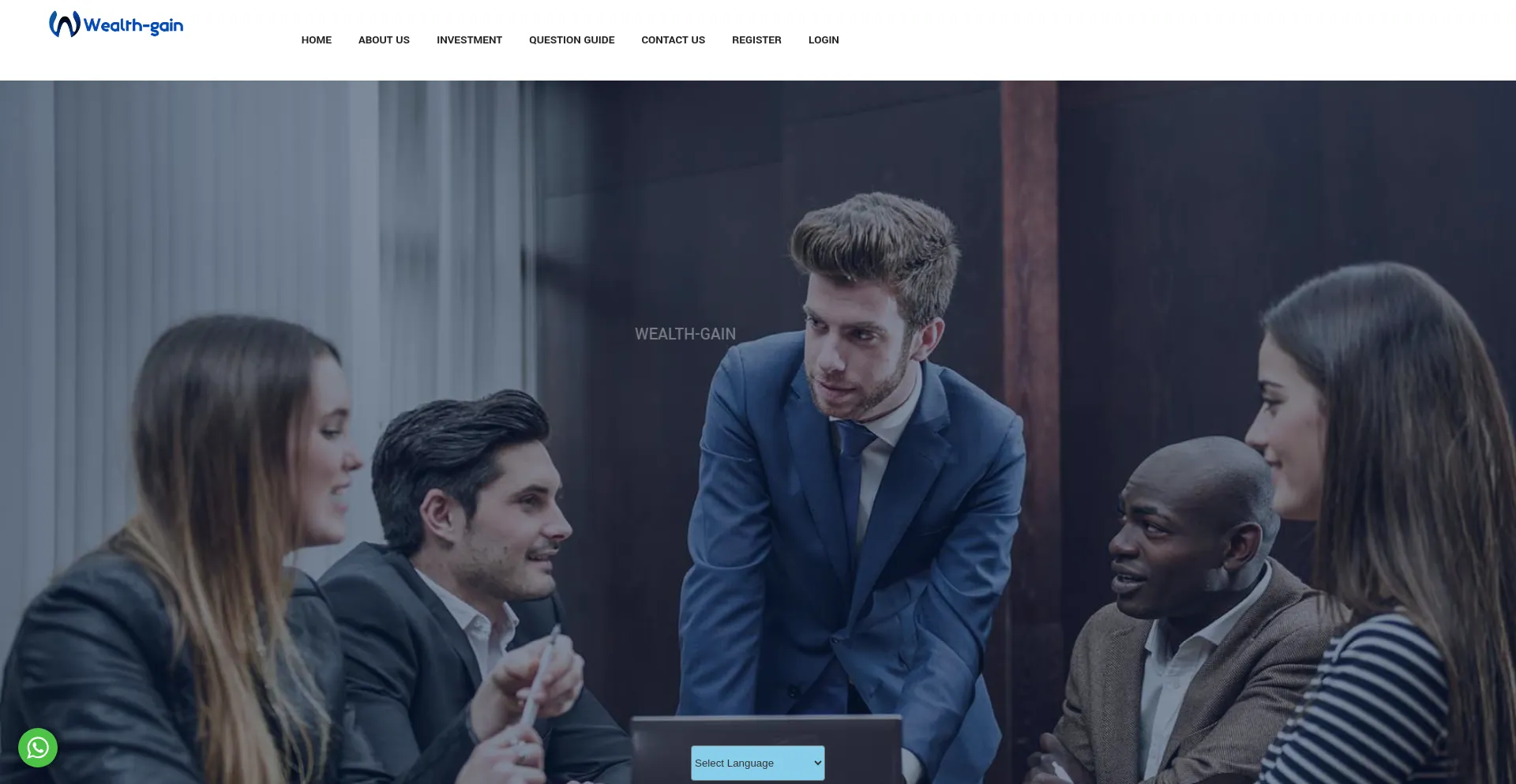 Website screenshot of Wealth-gain.net