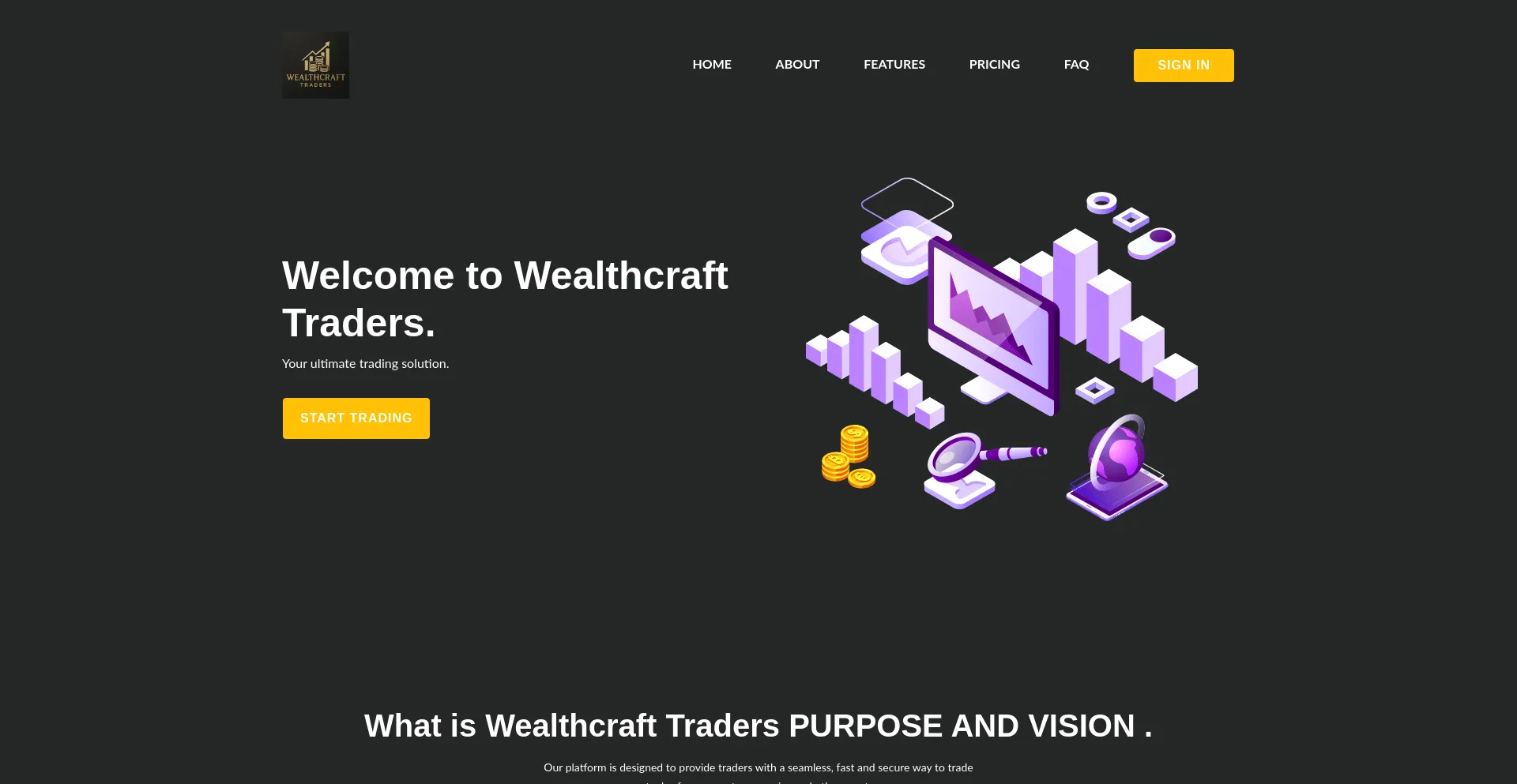 Website screenshot of Wealthcraftraders.com