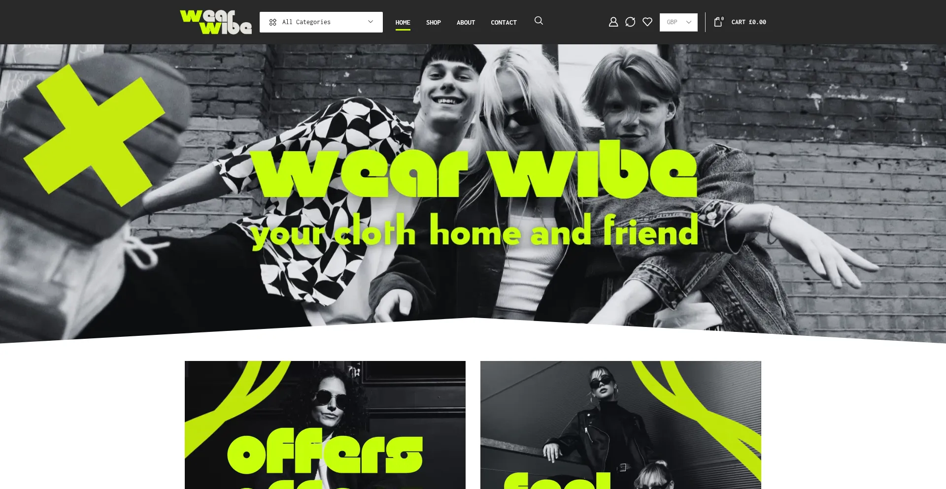 Website screenshot of Wear-wibe.co.uk