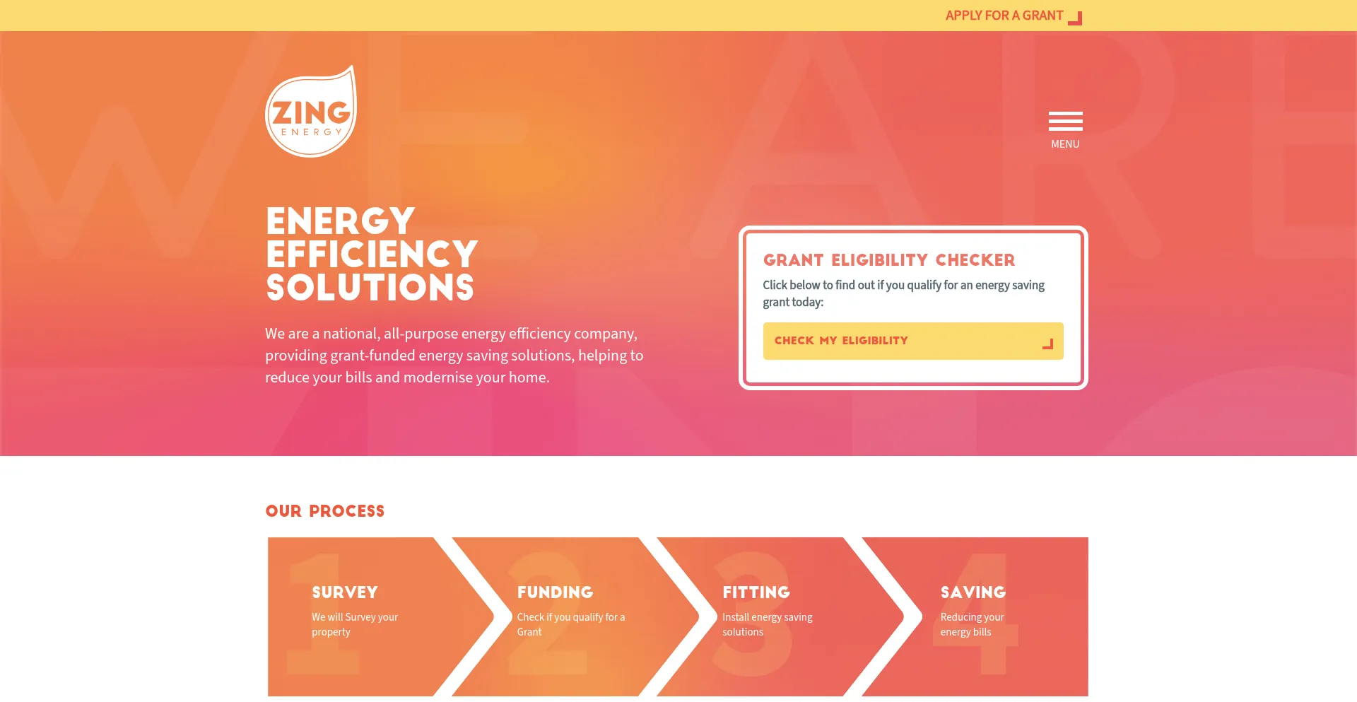 Website screenshot of Wearezing.com