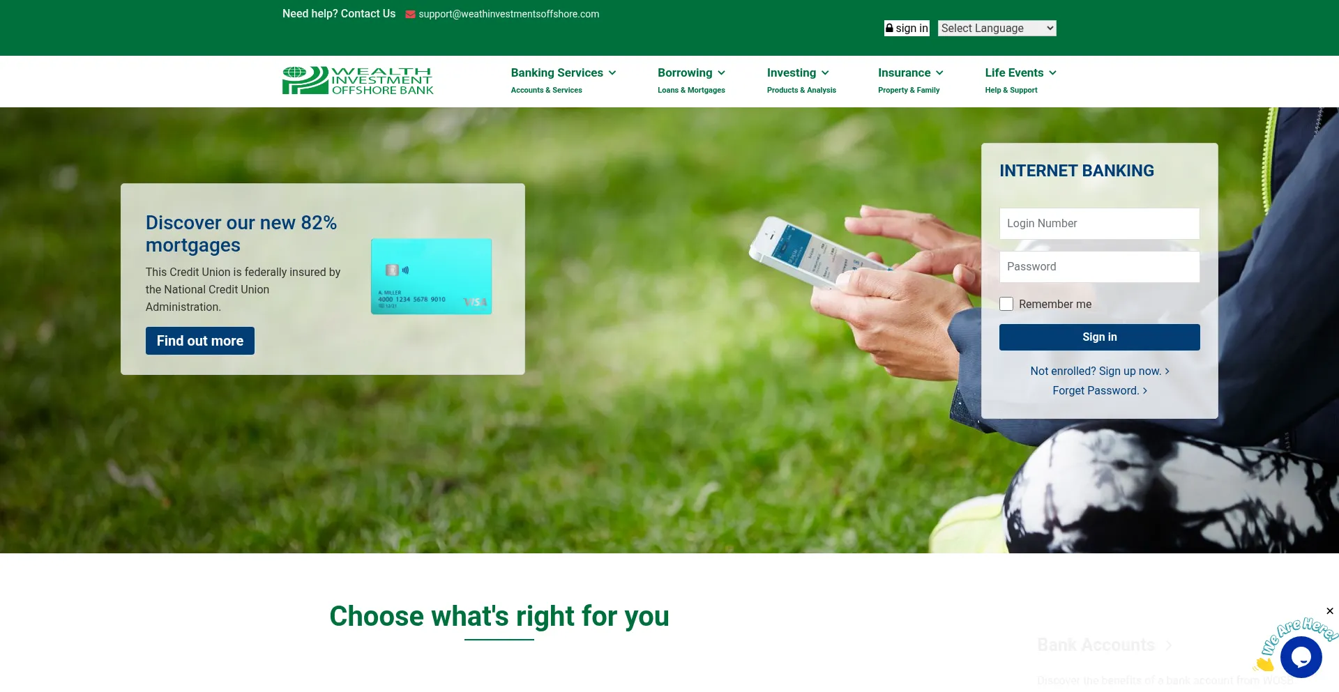 Website screenshot of Weathinvestmentsoffshore.com