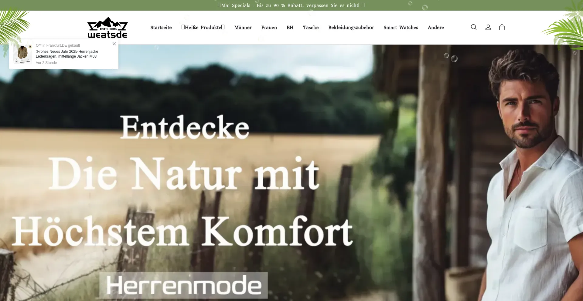 Website screenshot of Weatsde.com