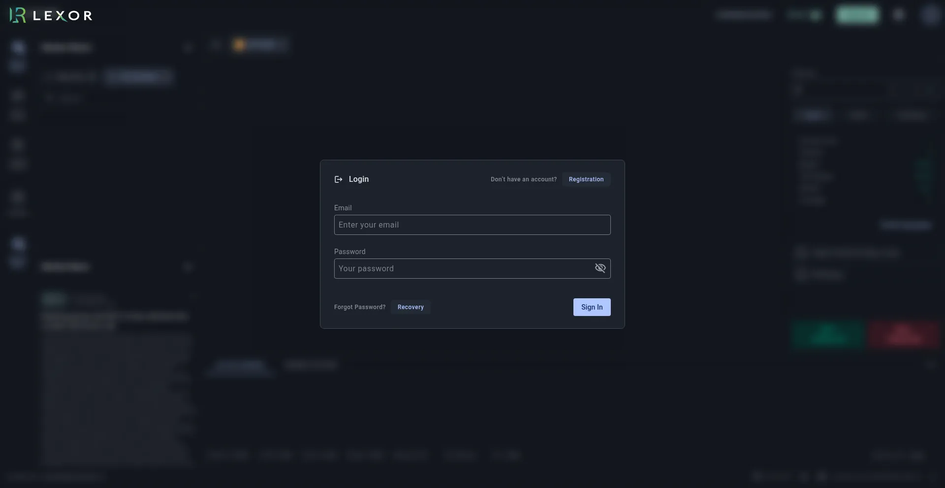 Website screenshot of Web.lexorfinance.io