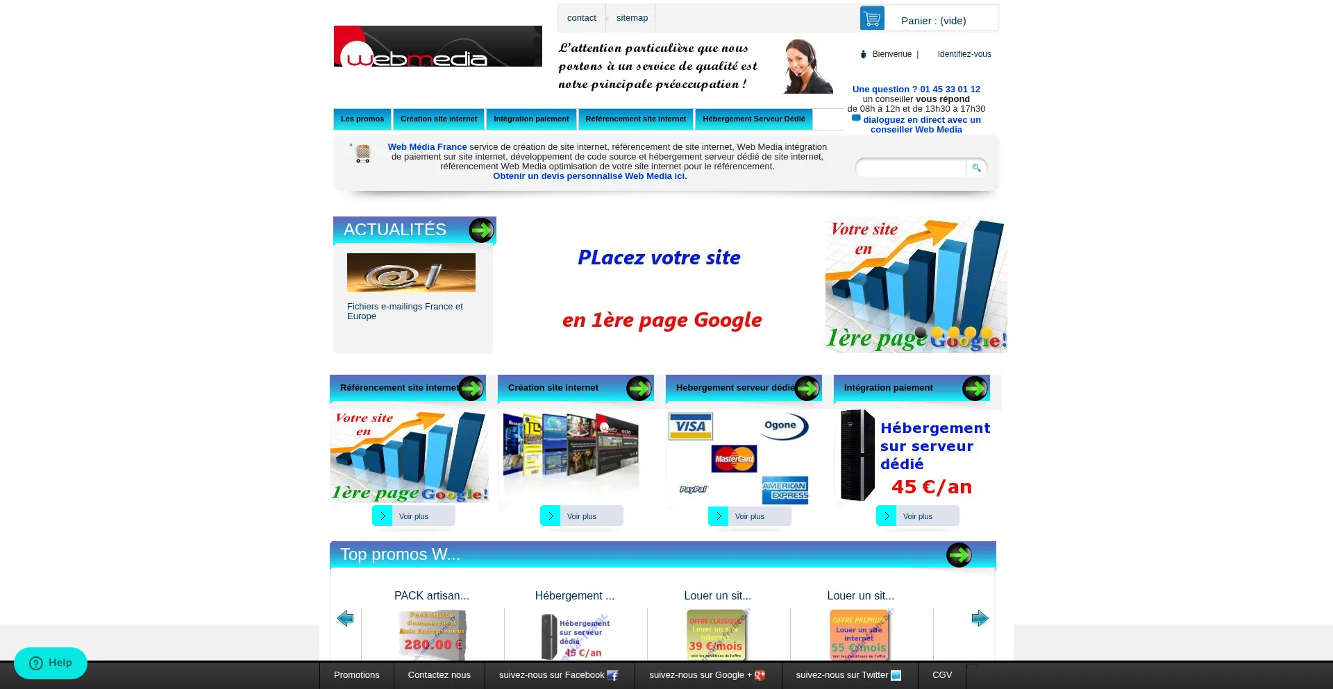 Website screenshot of Web-media-france.fr