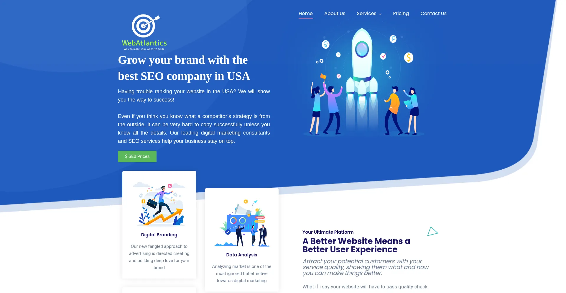 Website screenshot of Webatlantics.com