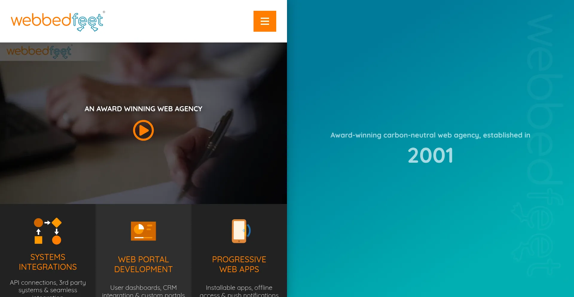 Website screenshot of Webbedfeet.uk