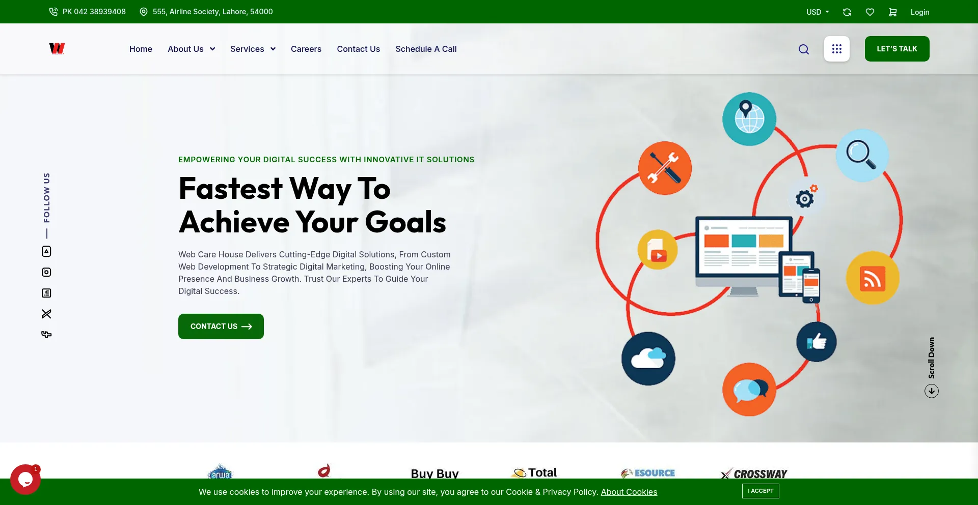 Website screenshot of Webcarehouse.com