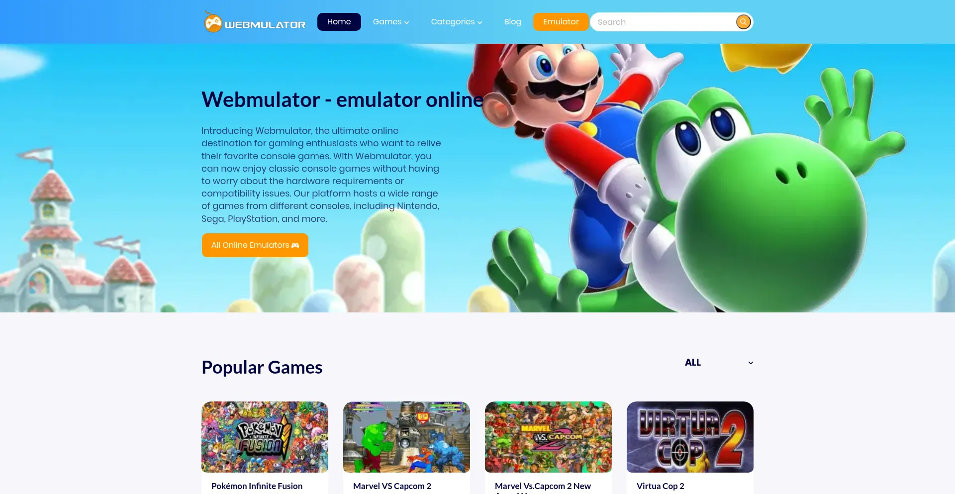 Website screenshot of Webmulator.com
