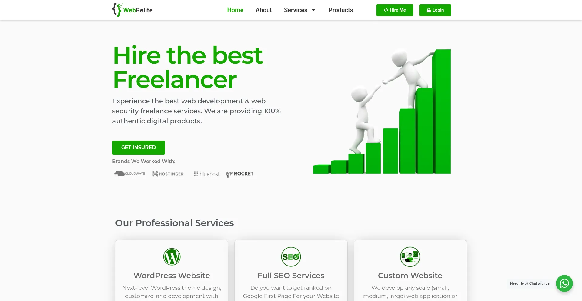 Website screenshot of Webrelife.com