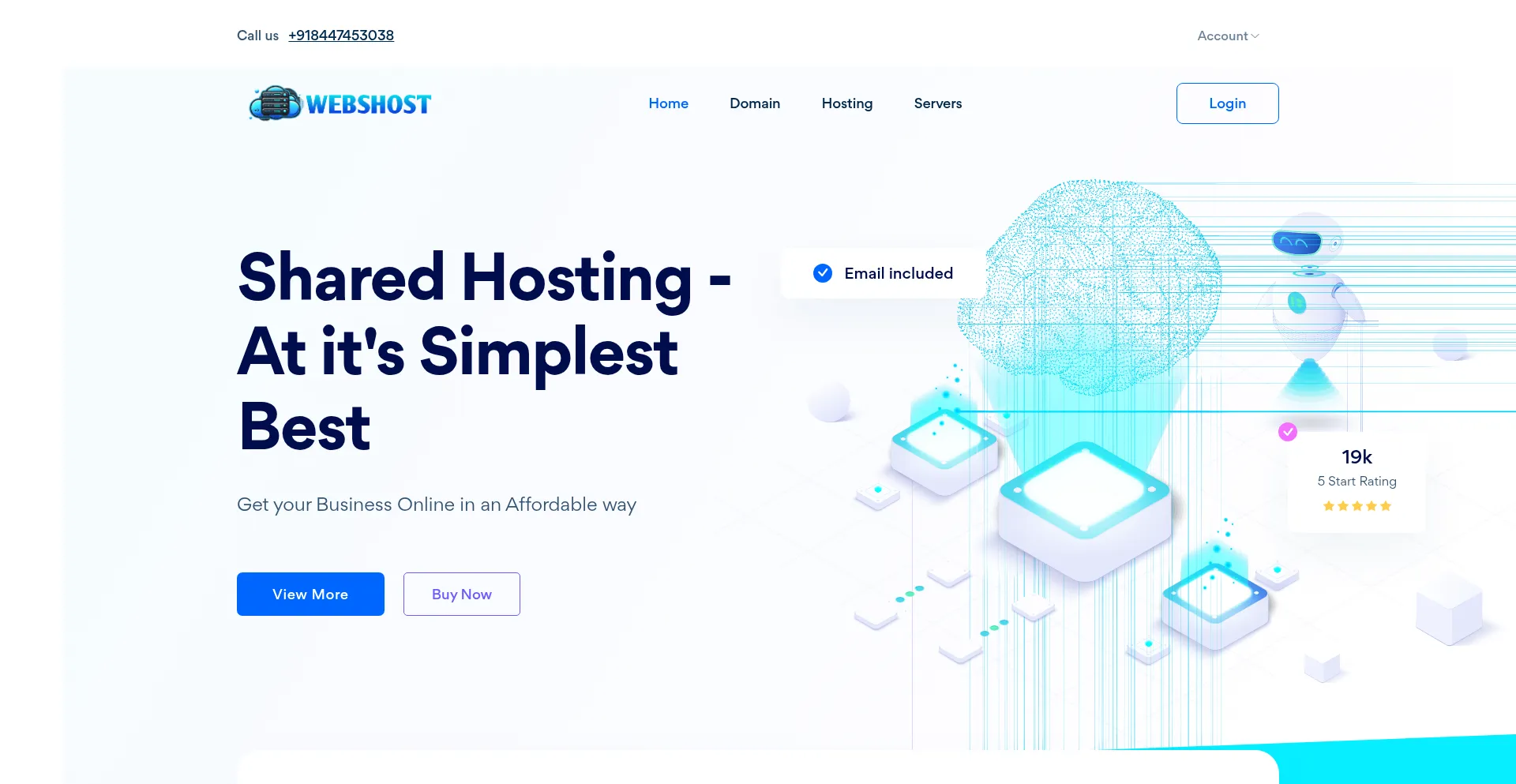 Website screenshot of Webshost.in