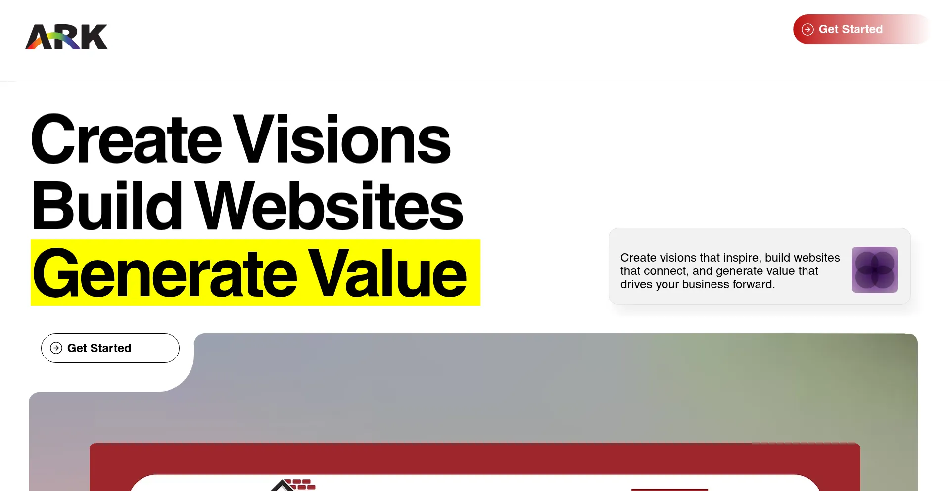 Website screenshot of Websiteark.co