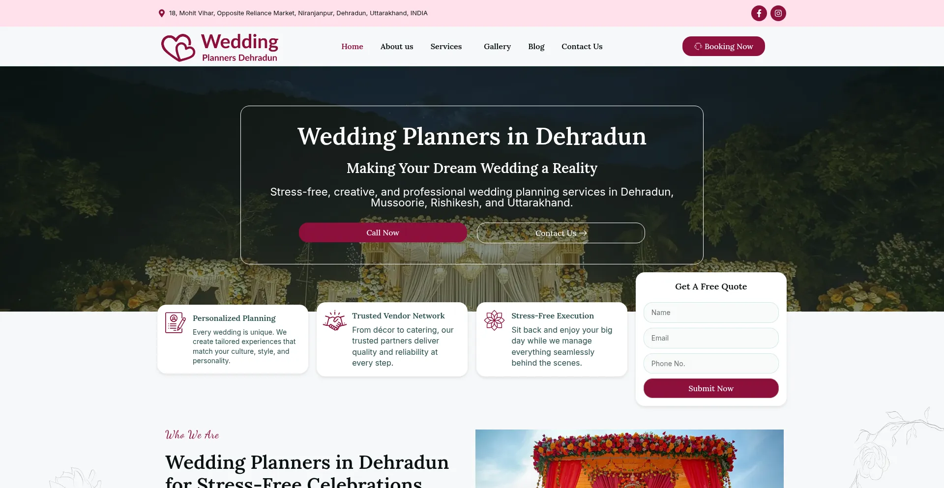 ¿És Seguro y Confiable Weddingplannersdehradun.com?