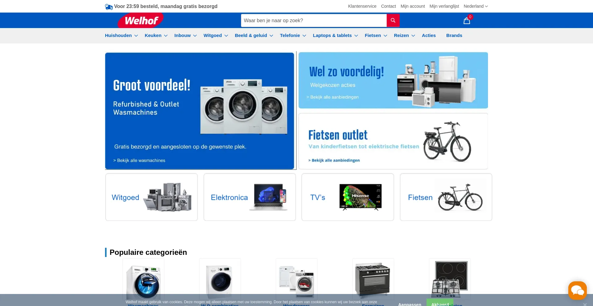 Website screenshot of Welhof.com