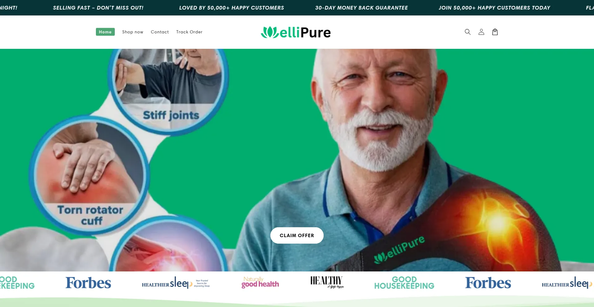 Website screenshot of Wellipure.com