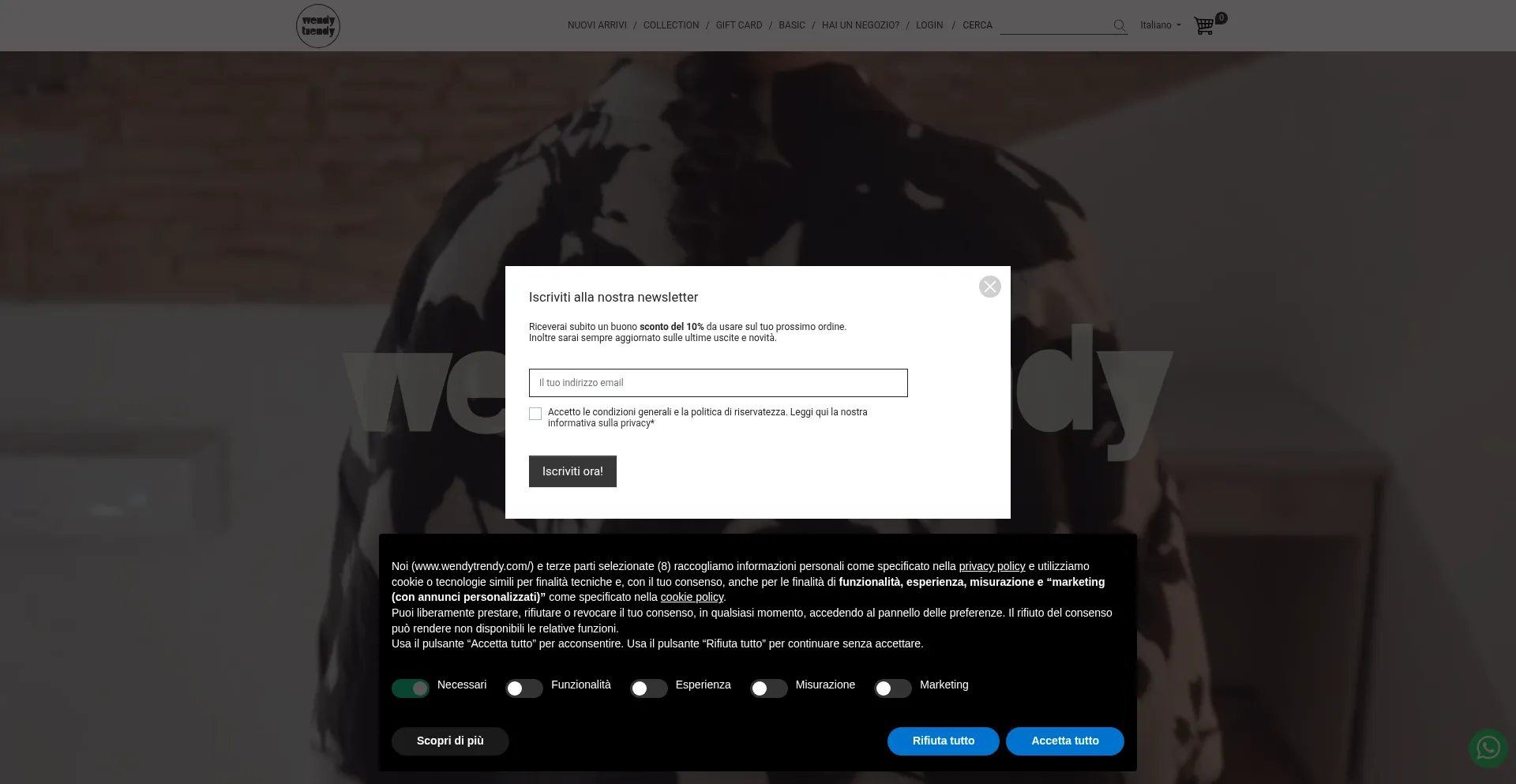 Website screenshot of Wendytrendy.com