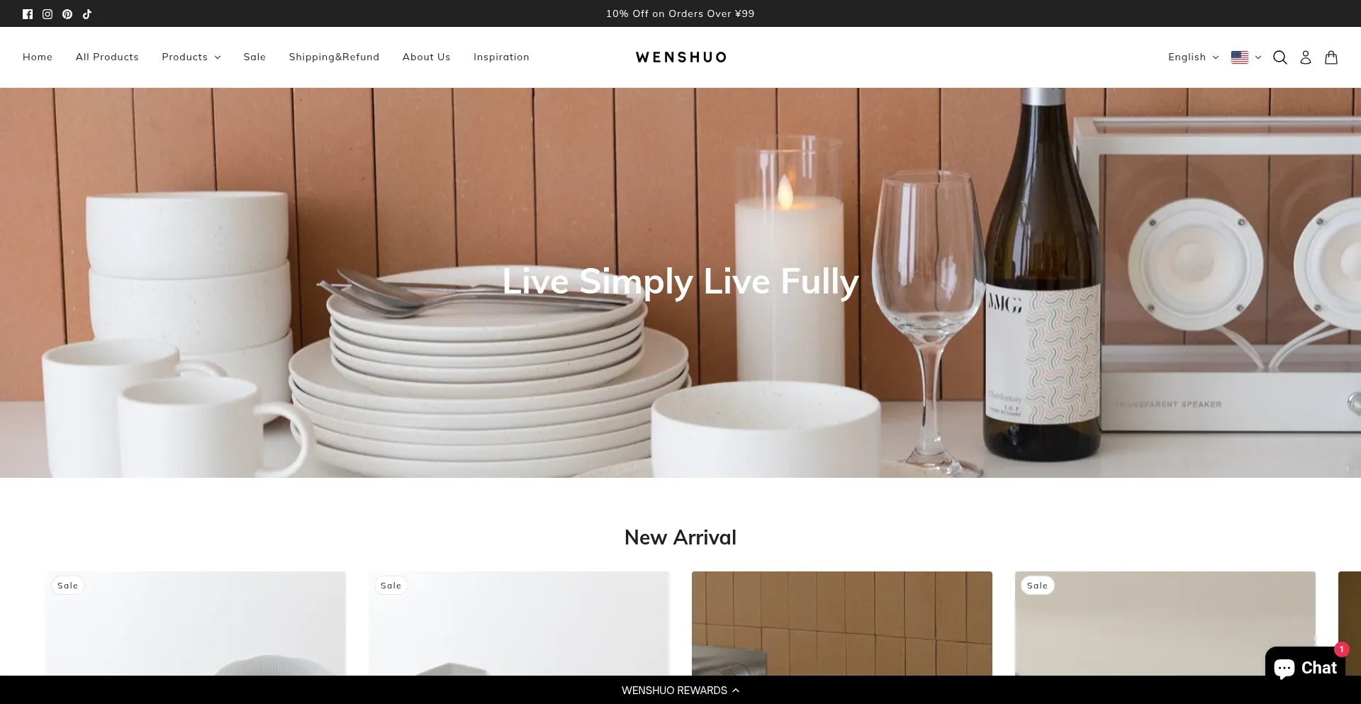 Website screenshot of Wenshuohome.com