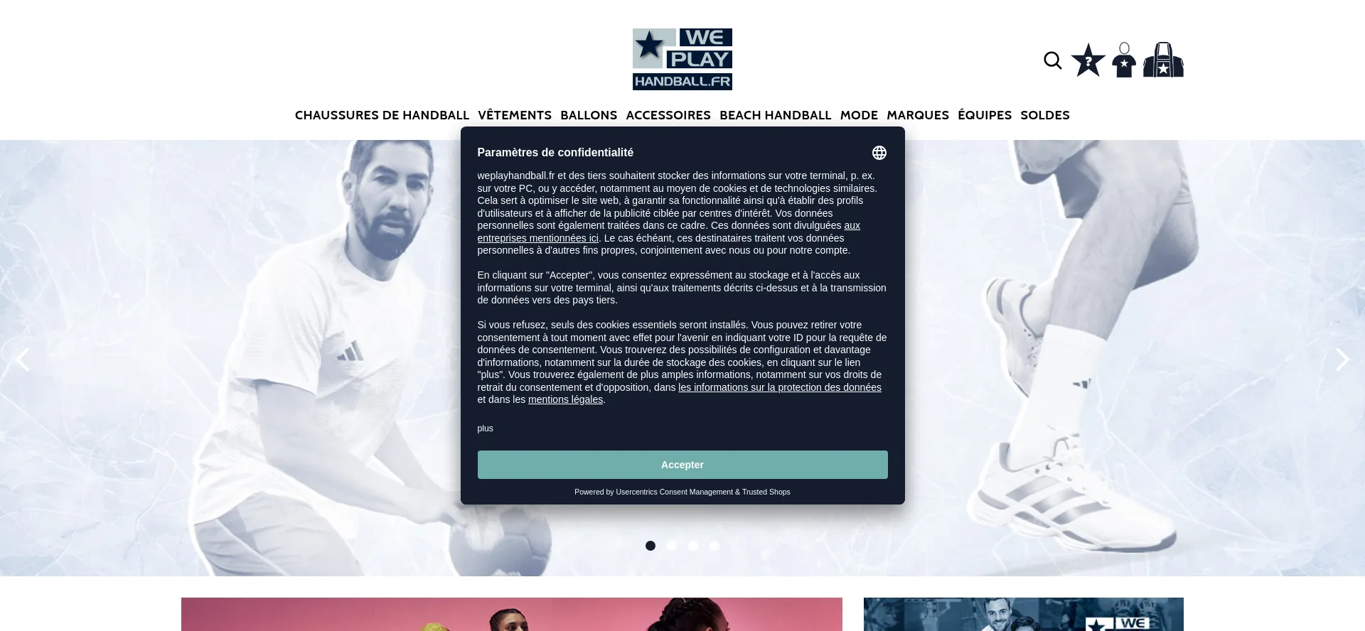 Website screenshot of Weplayhandball.fr