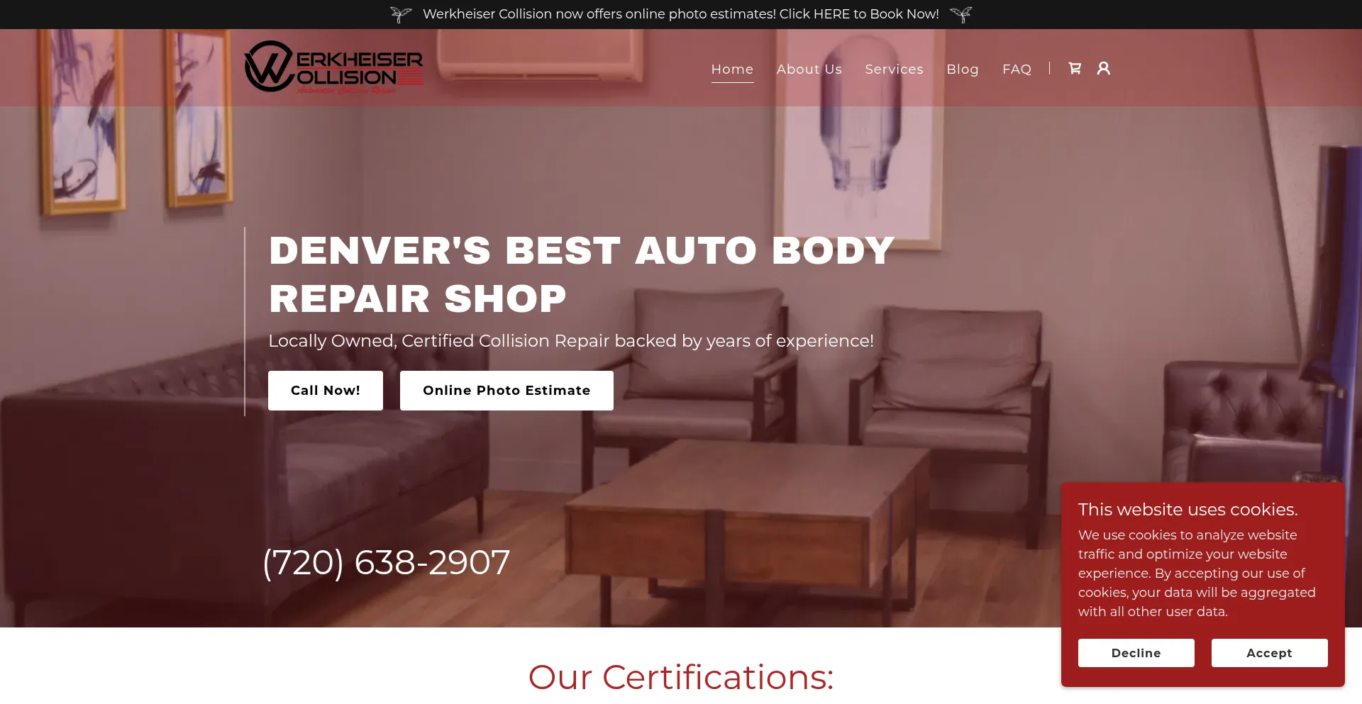 Website screenshot of Werkheisercollision.com