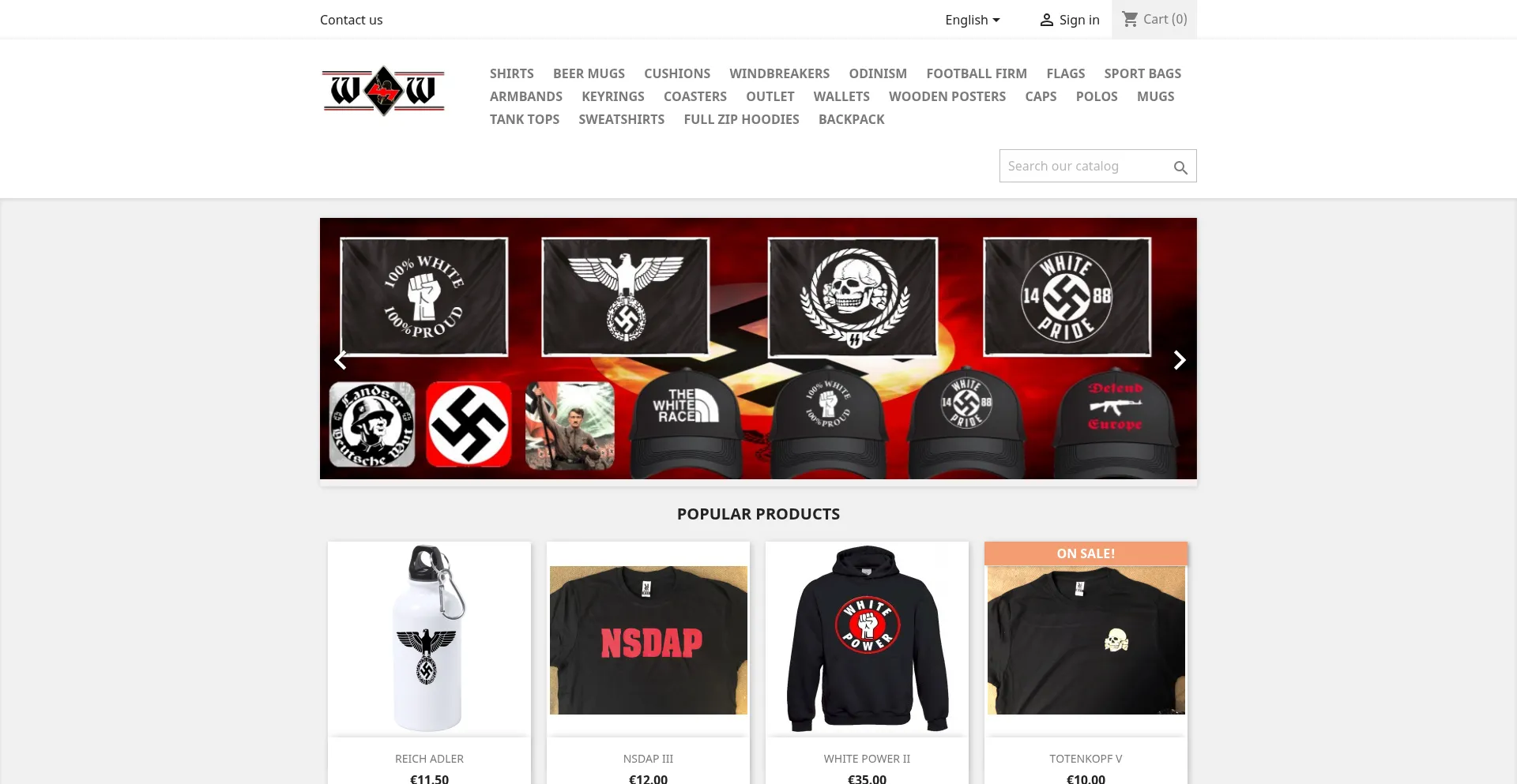 Website screenshot of Werwolfwear.com