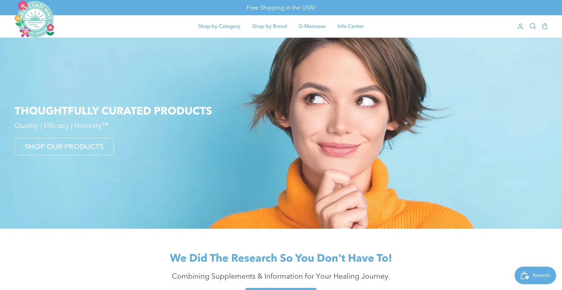 Website screenshot of Westcoastmint.com