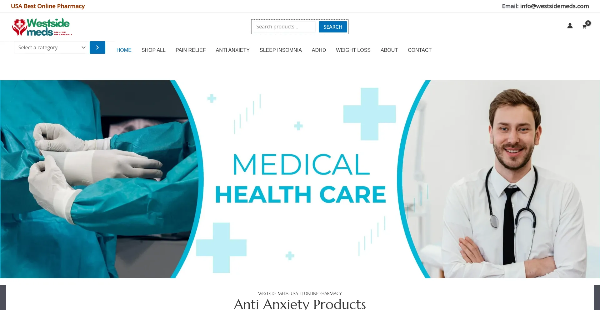 Website screenshot of Westsidemeds.com