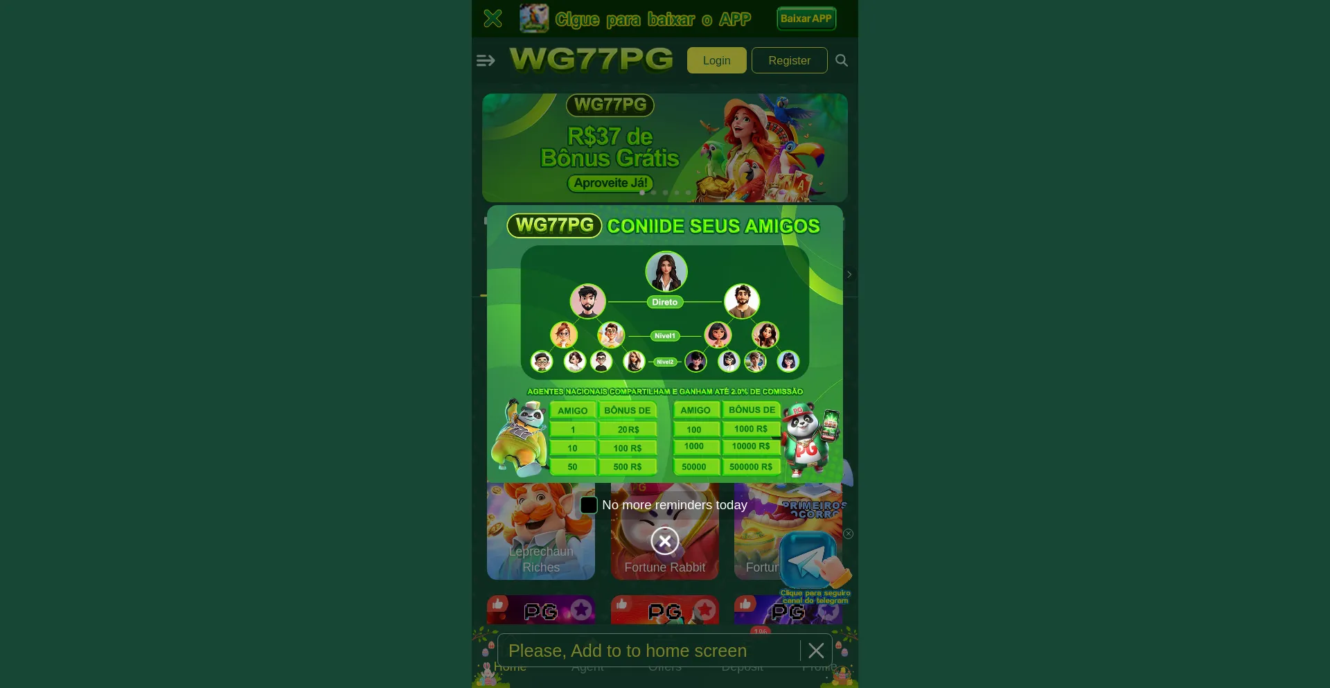 Website screenshot of Wg77pg.com