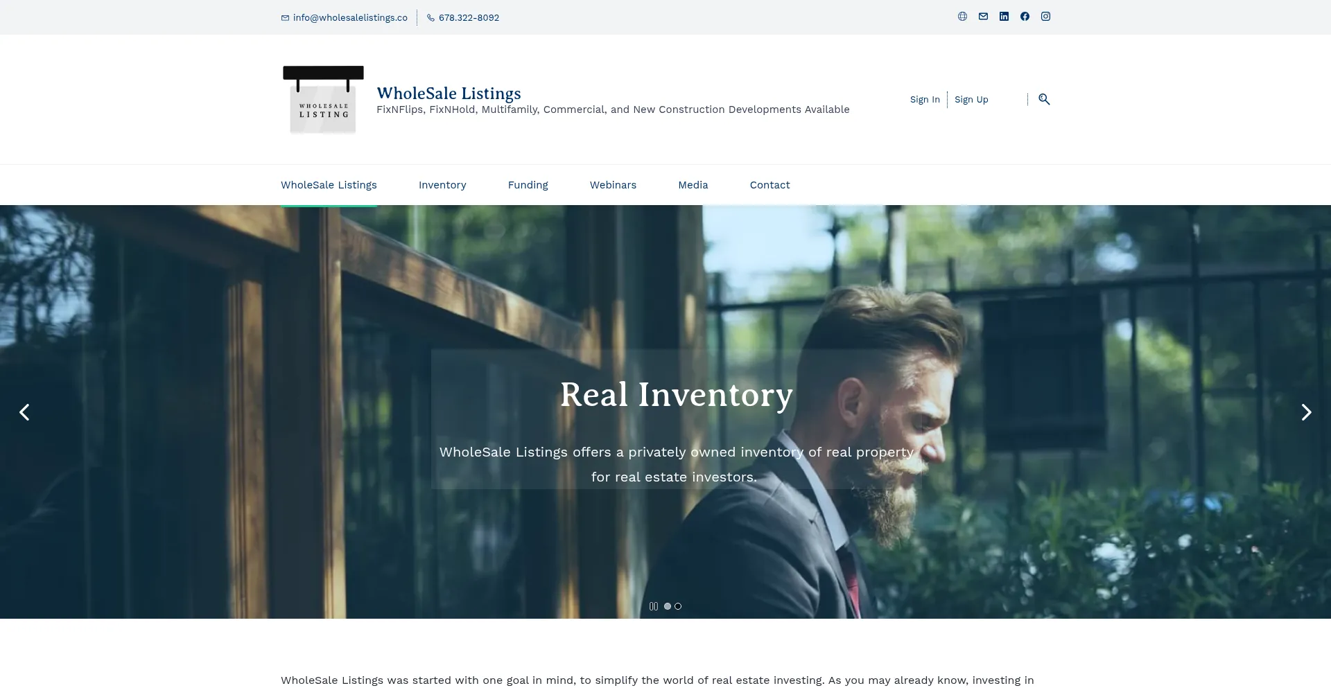 Wholesalelistings.co Screenshot