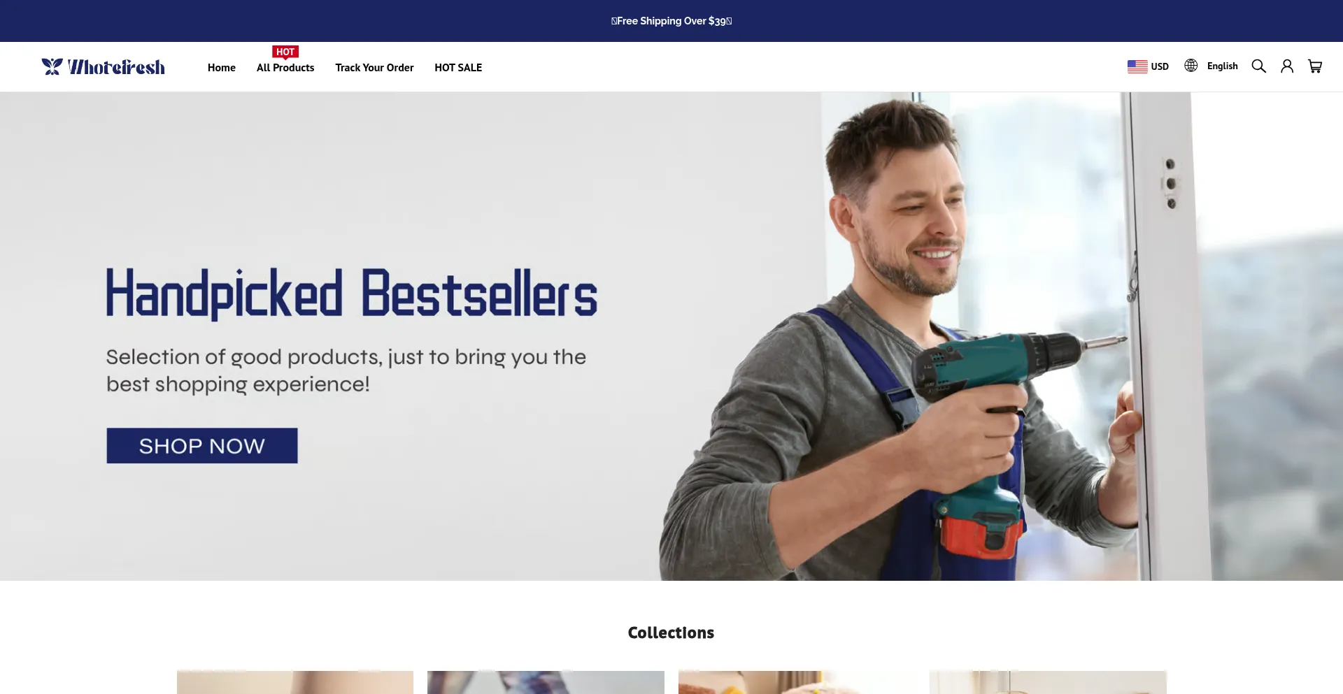 Website screenshot of Whotefresh.com