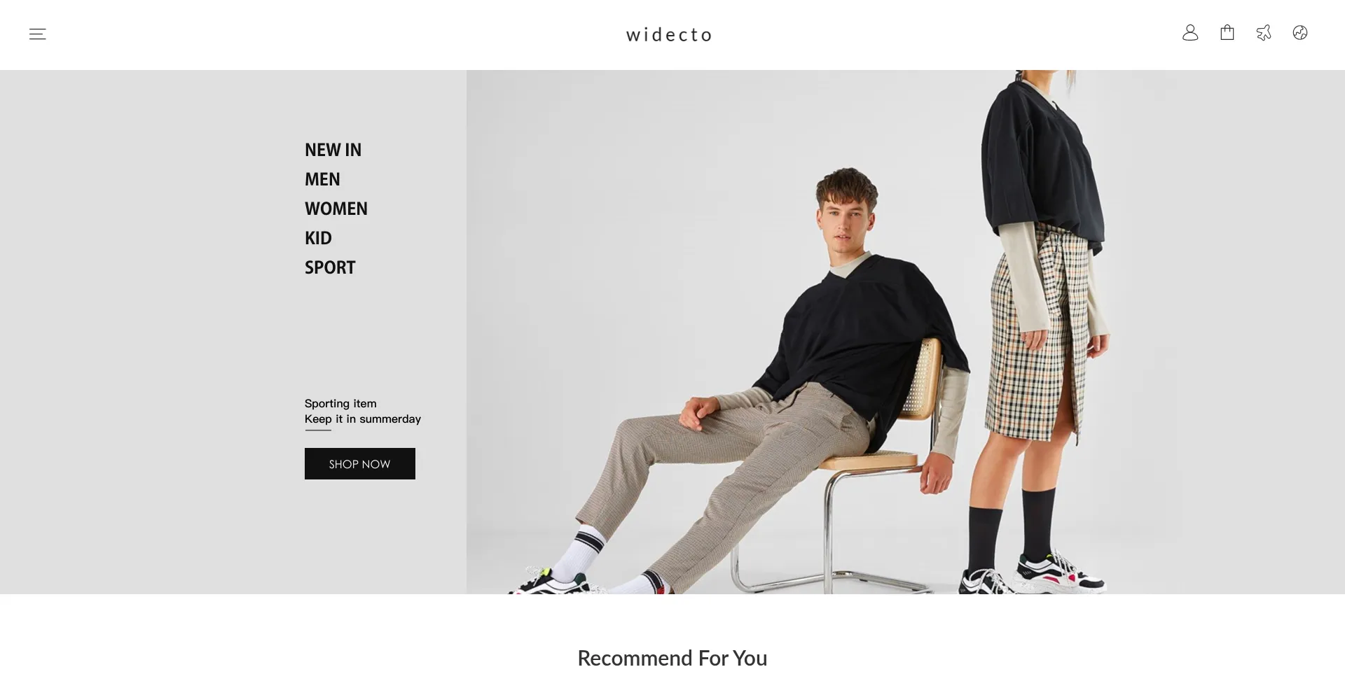 Website screenshot of Widecto.com