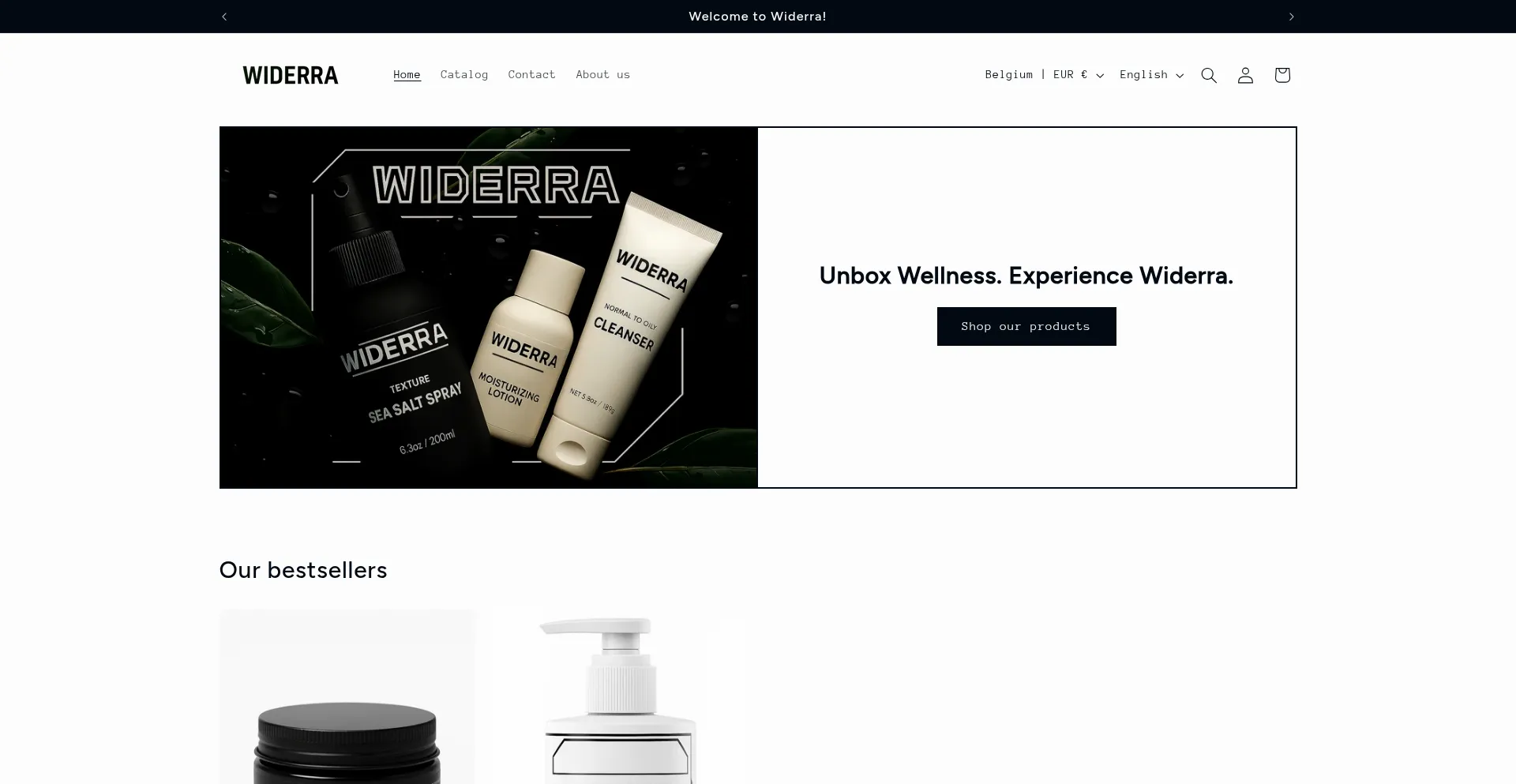 Website screenshot of Widerra.com