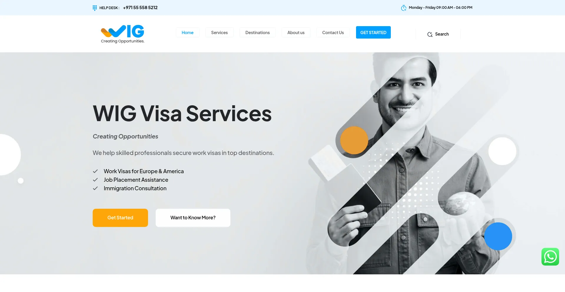 Website screenshot of Wig-services.com