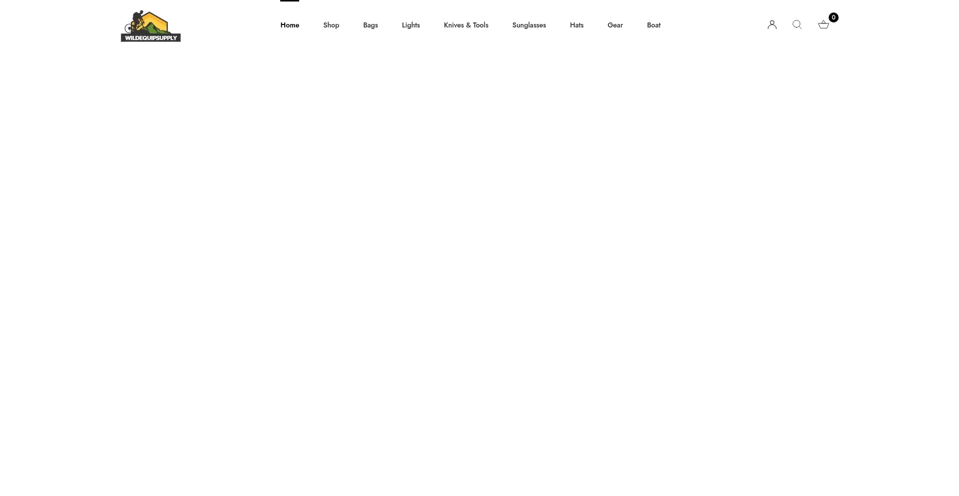 Website screenshot of Wildequipsupply.com