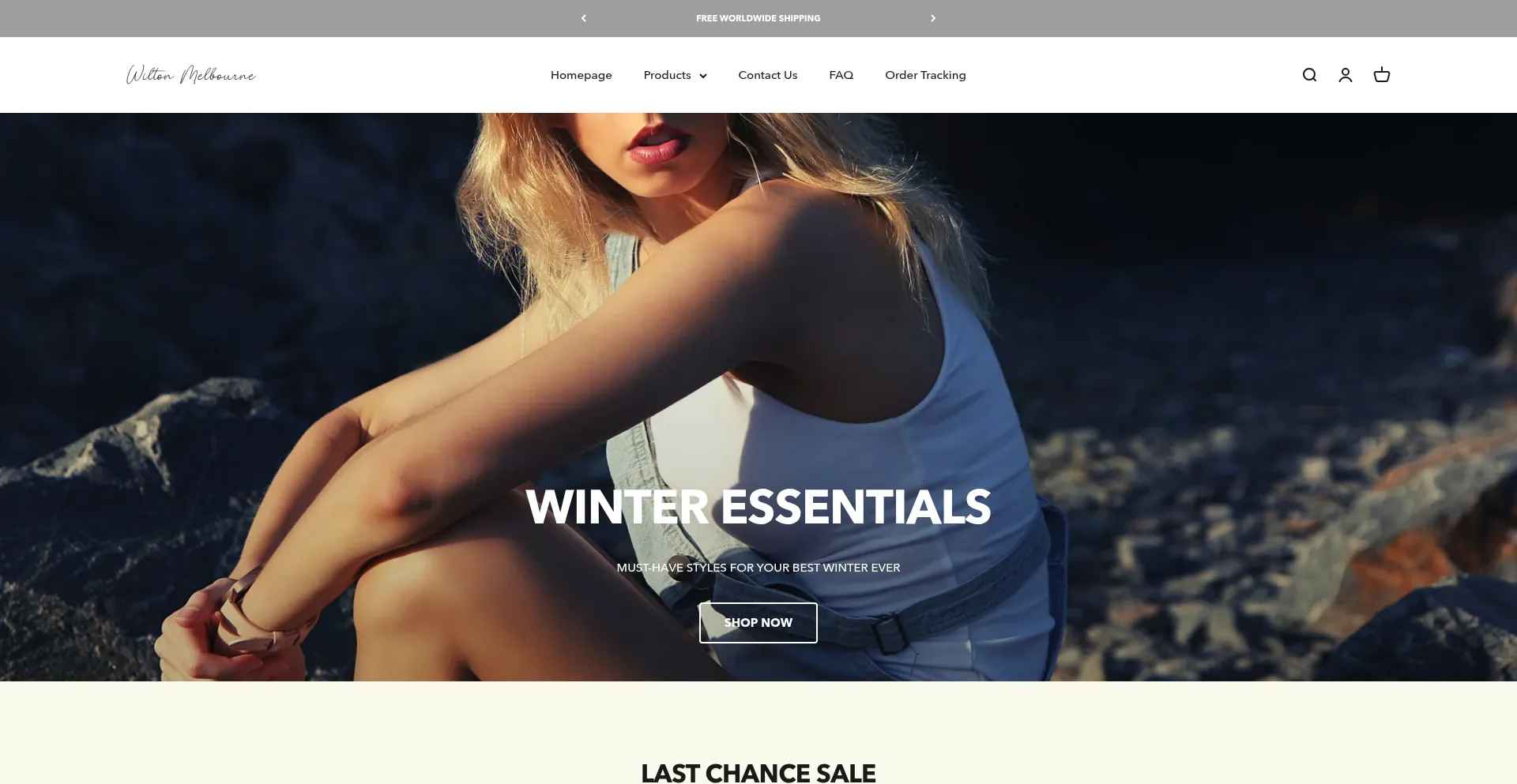 Website screenshot of Wiltonmelbourne.com