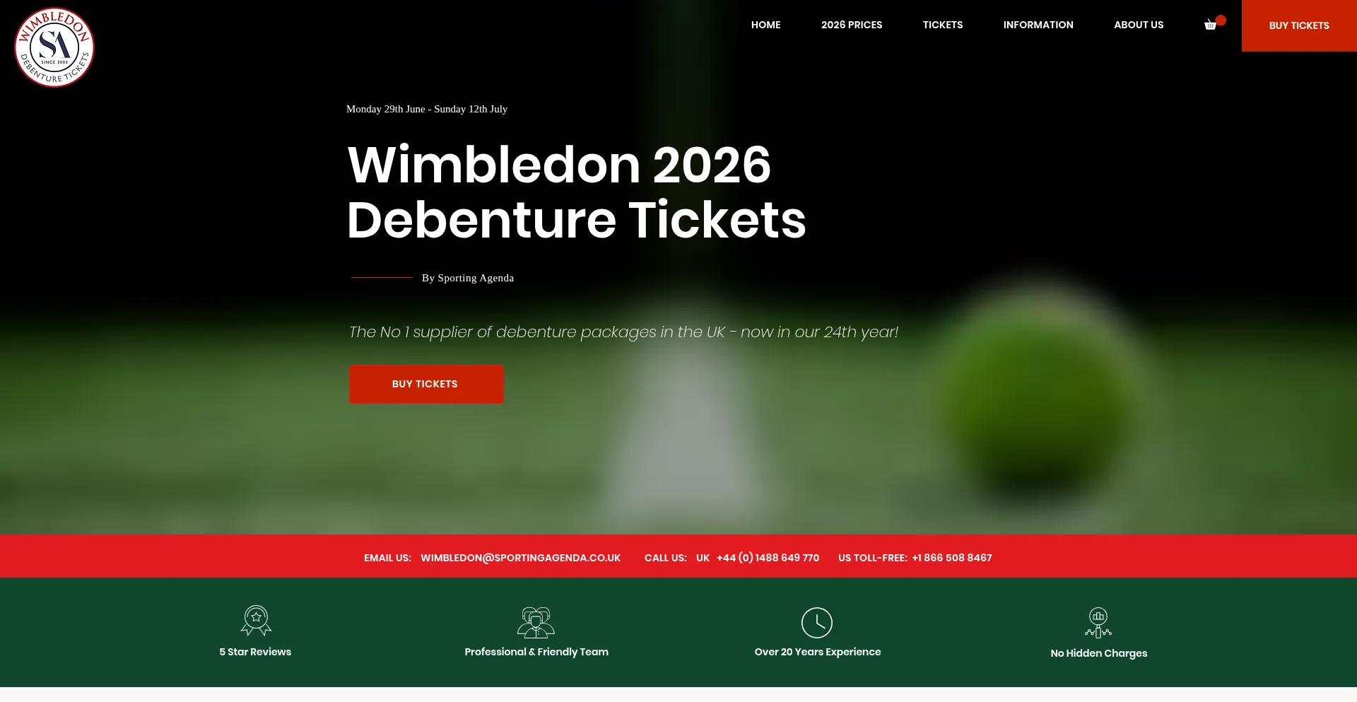 Website screenshot of Wimbledon-debenture-tickets.co.uk