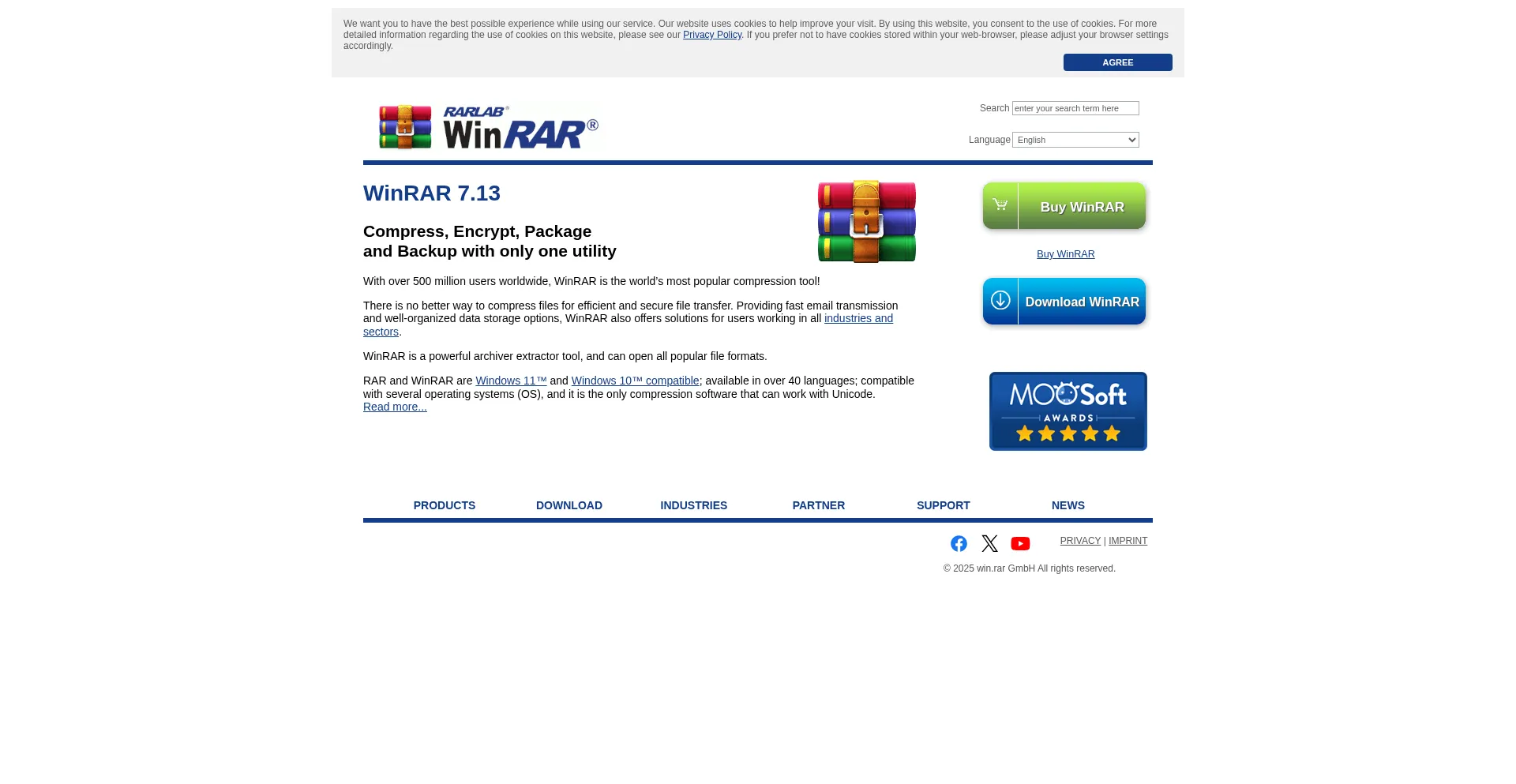Website screenshot of Win-rar.com