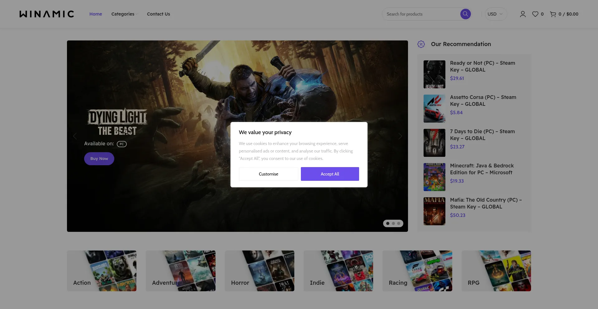 Winamic.com Screenshot