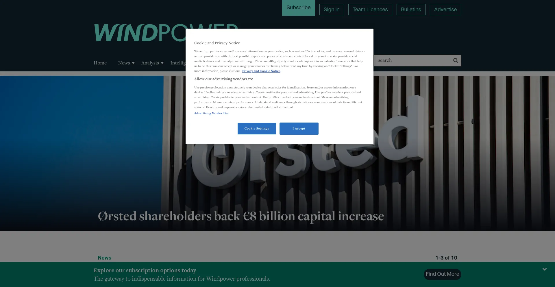 Website screenshot of Windpowermonthly.com