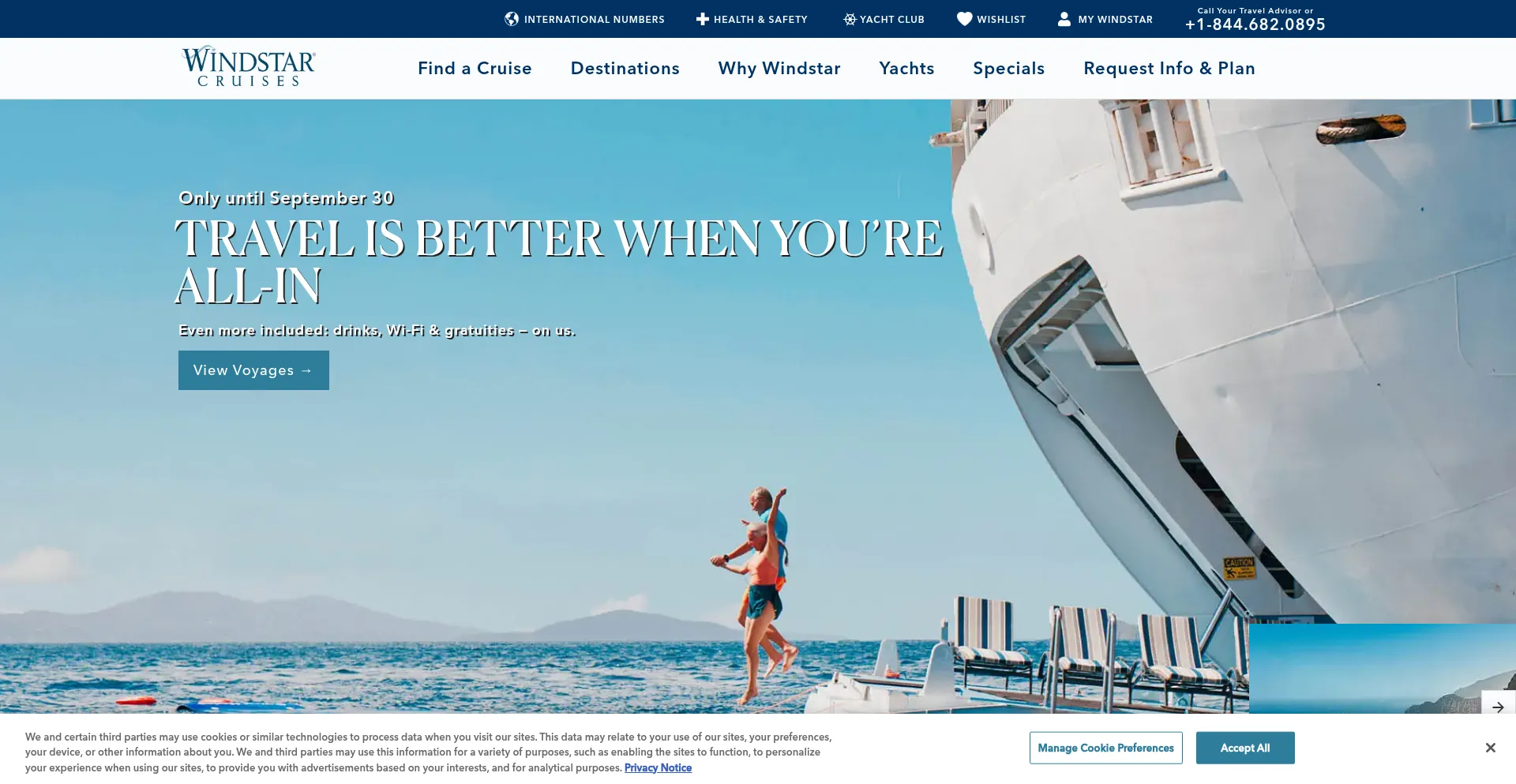 Website screenshot of Windstarcruises.com