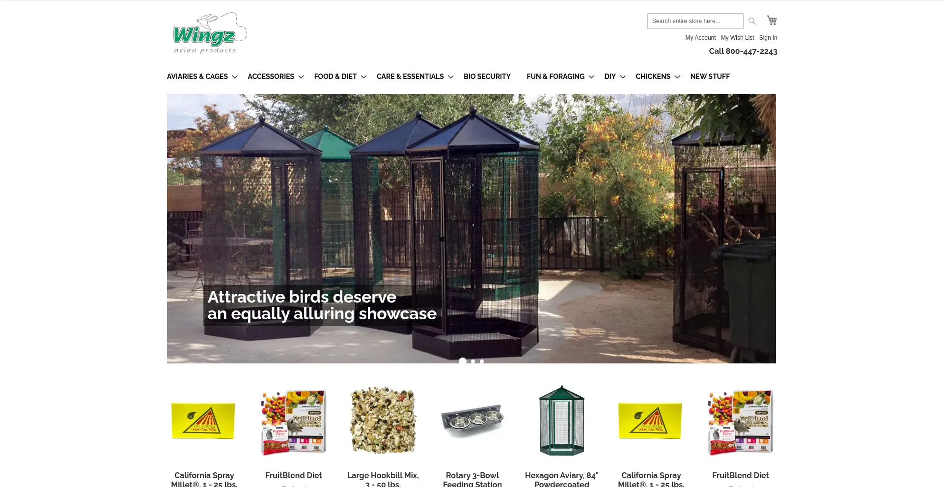 Website screenshot of Wingzstore.com