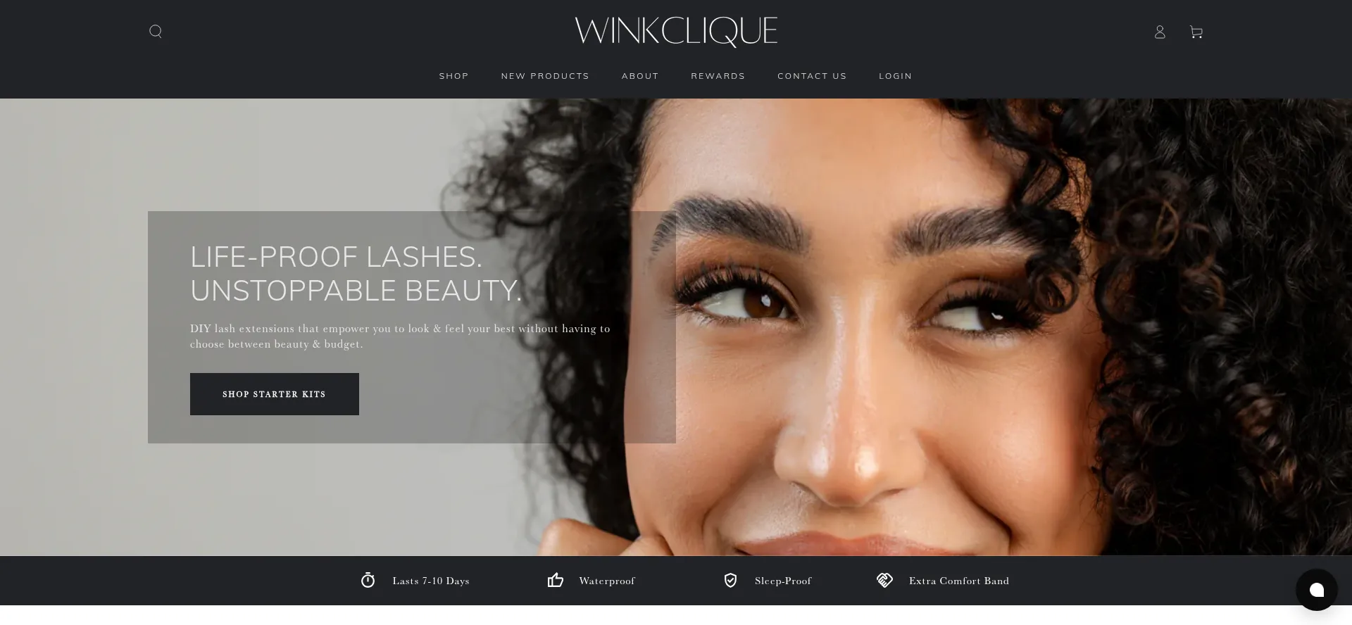 Website screenshot of Winkclique.com