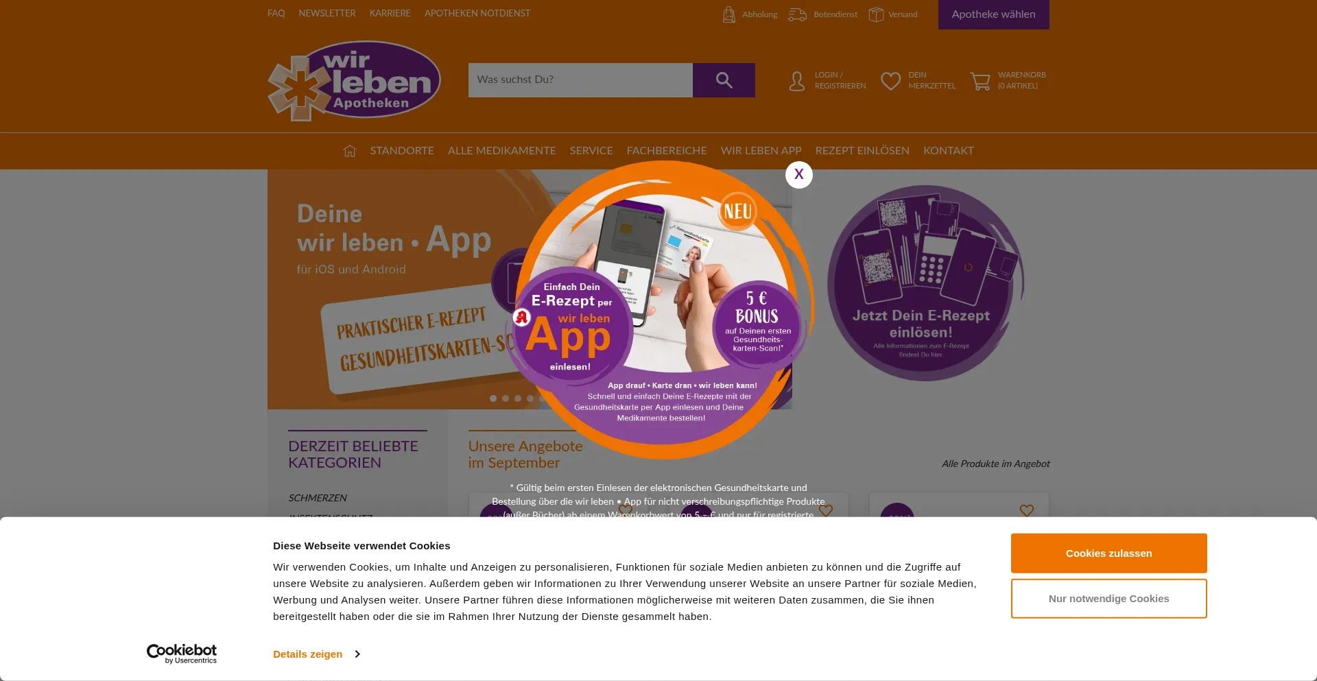Website screenshot of Wirleben.de
