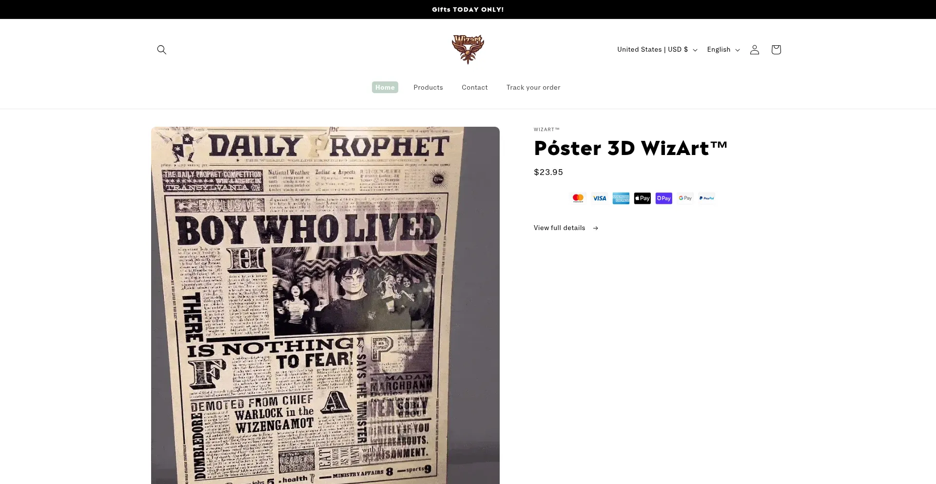 Website screenshot of Wizartco.com
