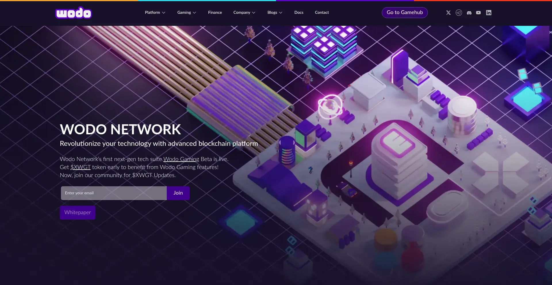 Website screenshot of Wodo.io