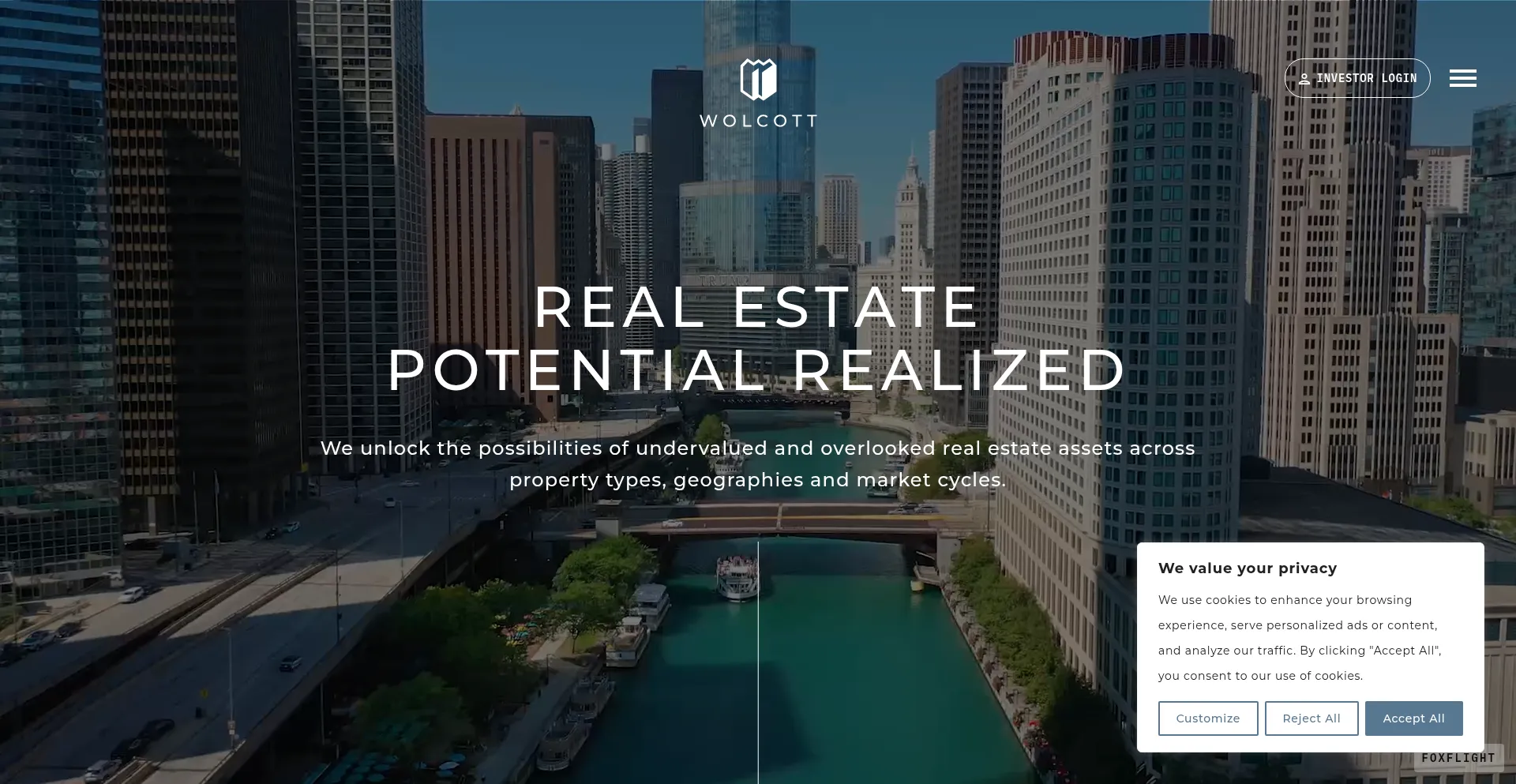 Website screenshot of Wolcottgroup.net