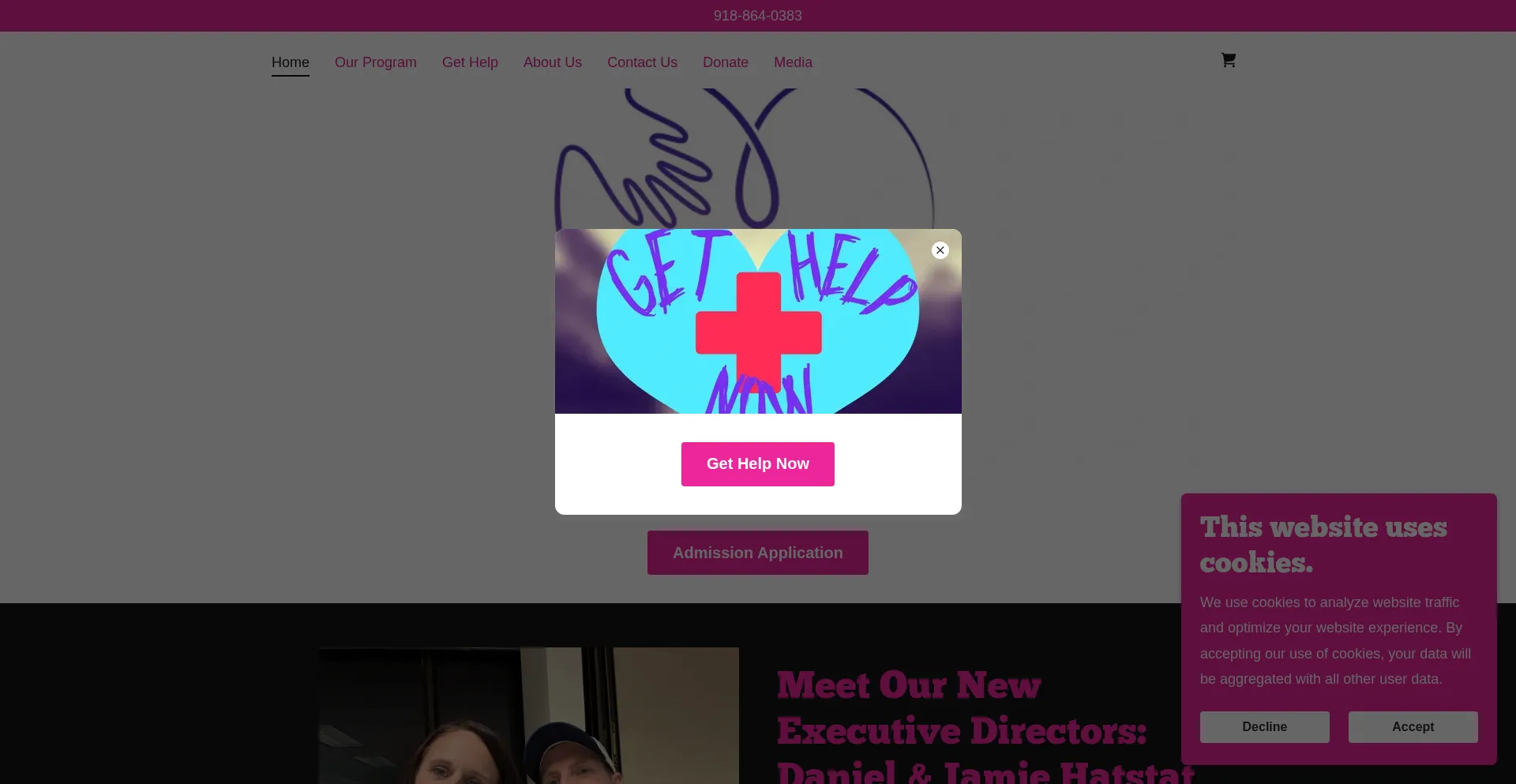 Website screenshot of Womensoutreachofhope.org