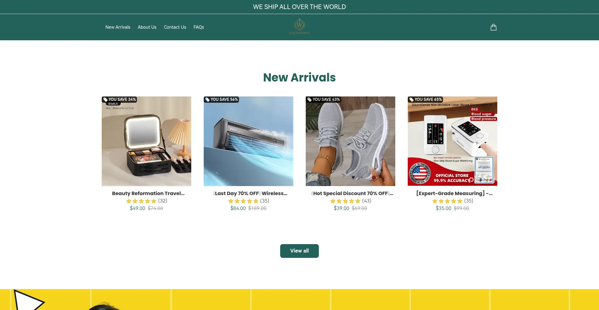 Website screenshot of Wondertoyss.com